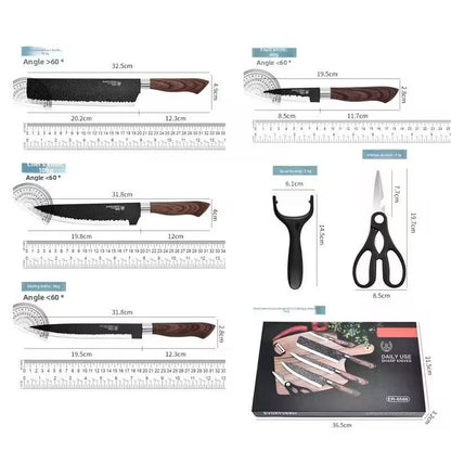 Stainless steel kitchen knife set - 6-piece set