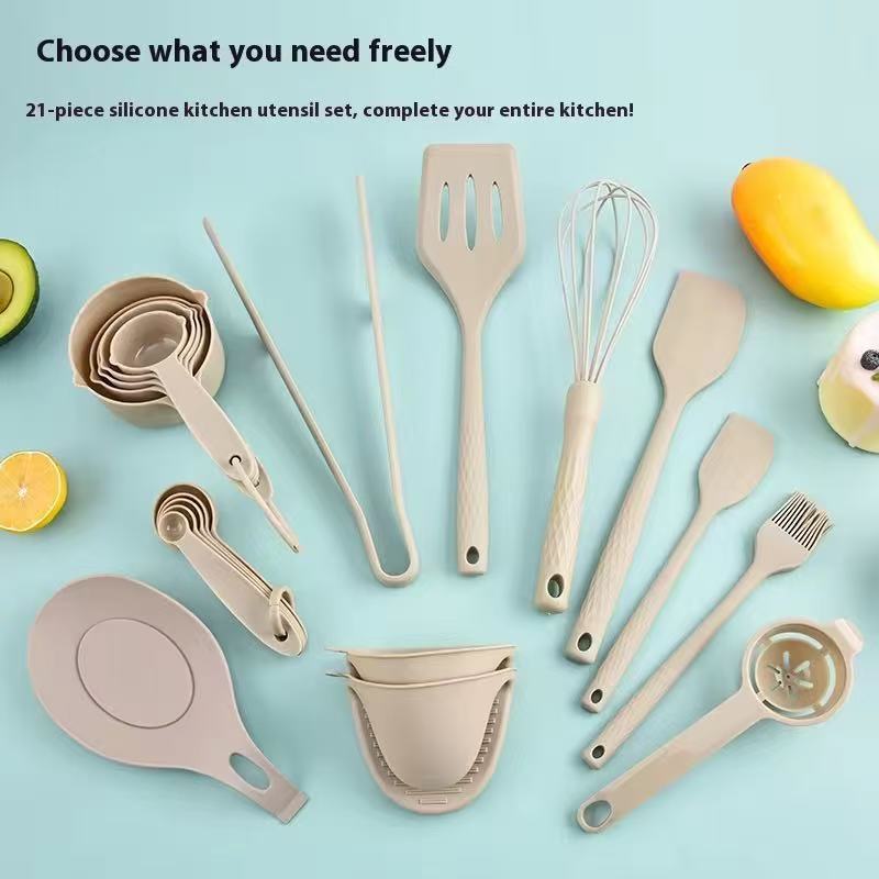 Food-grade silicone cooking and baking tool set - 21-piece set