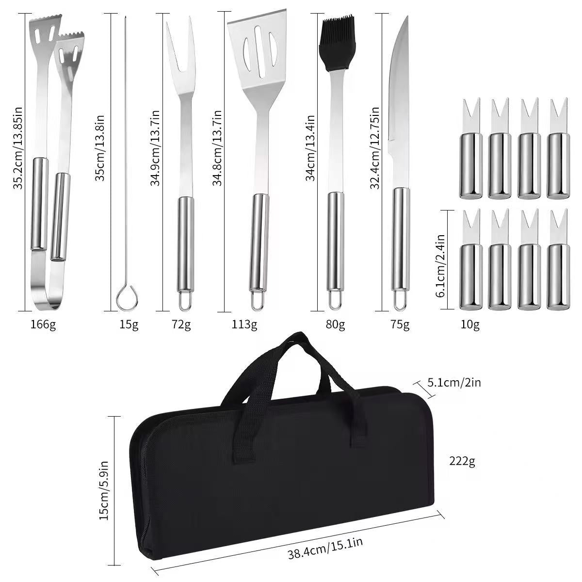 BBQ Stainless Steel Barbecue Tools Set
