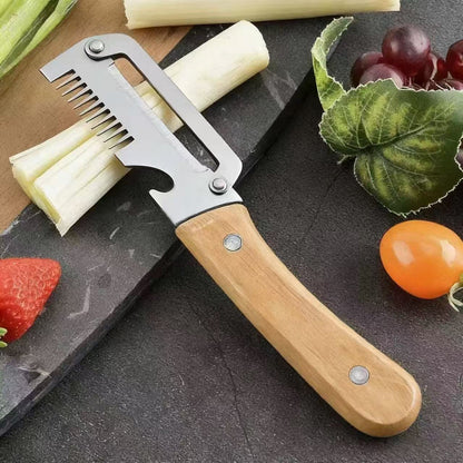 Multifunctional stainless steel household vegetable peeler / onion cutter / bottle opener / melon and fruit slicer