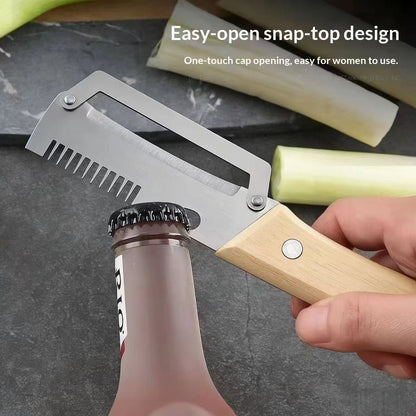 Multifunctional stainless steel household vegetable peeler / onion cutter / bottle opener / melon and fruit slicer