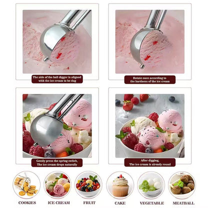 304 stainless steel ice cream scoop / fruit scoop / dessert spoon / ice cream baller