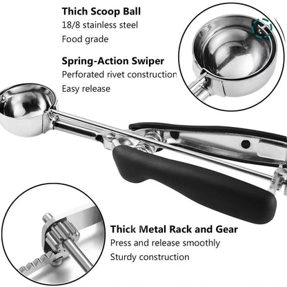 304 stainless steel ice cream scoop / fruit scoop / dessert spoon / ice cream baller