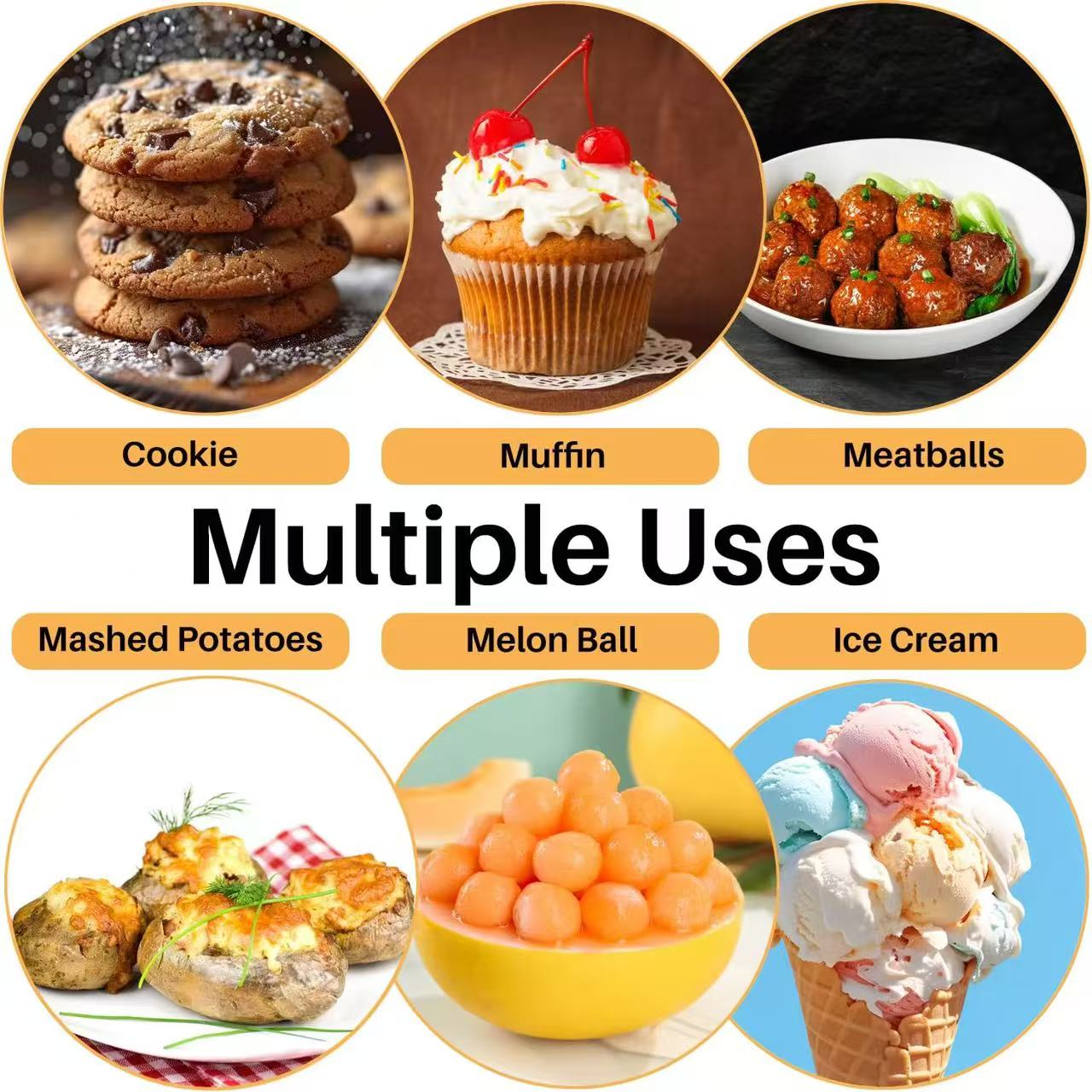 304 stainless steel ice cream scoop / fruit scoop / dessert spoon / ice cream baller