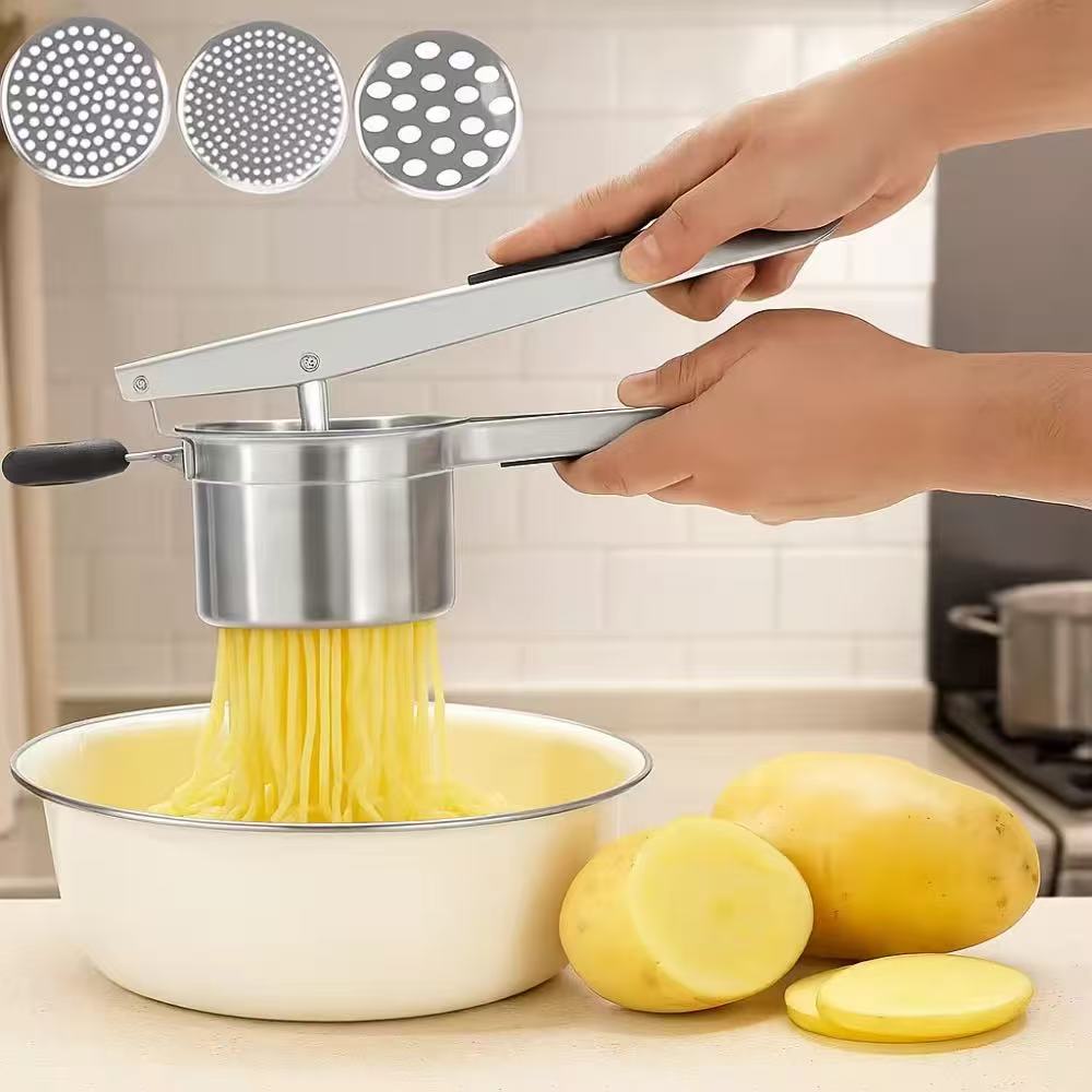 Silicone handle potato masher