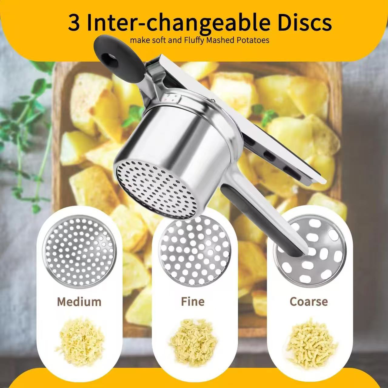 Silicone handle potato masher