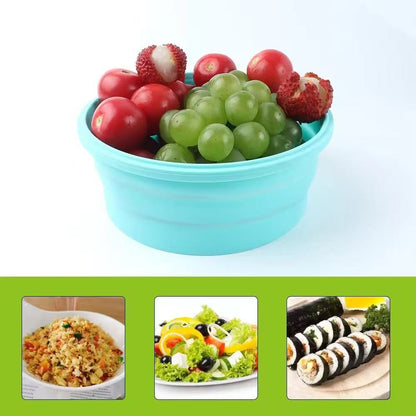 Food-grade high-temperature-resistant round silicone lunch box / refrigerator storage box / preservation box set