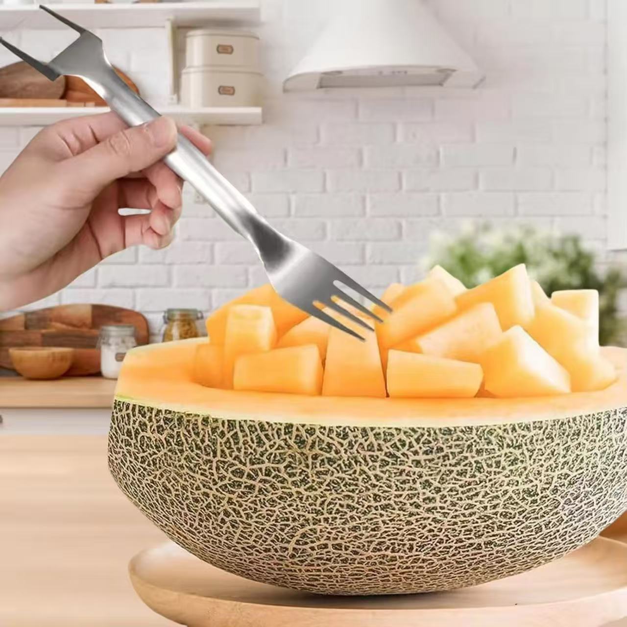 430 stainless steel fruit divider, watermelon dicing tool, fruit fork