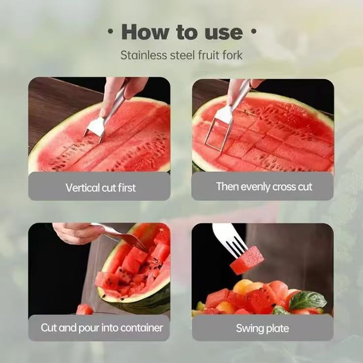 430 stainless steel fruit divider, watermelon dicing tool, fruit fork