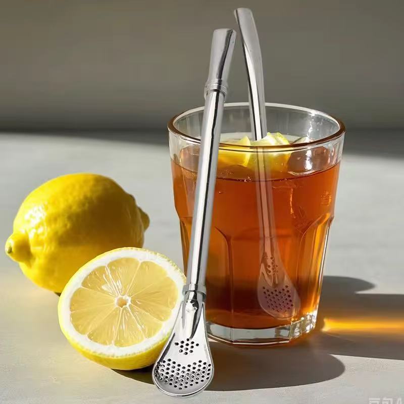 Removable 304 stainless steel straw filter spoon