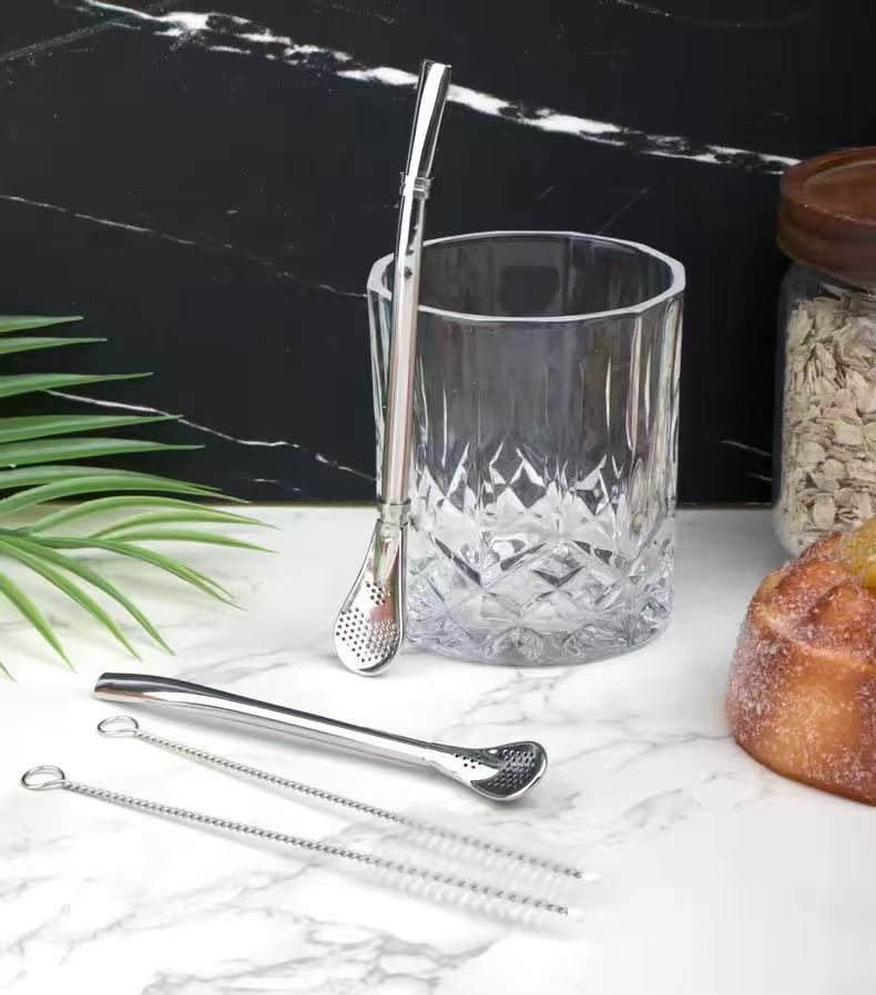 Removable 304 stainless steel straw filter spoon