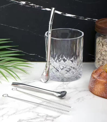 Removable 304 stainless steel straw filter spoon