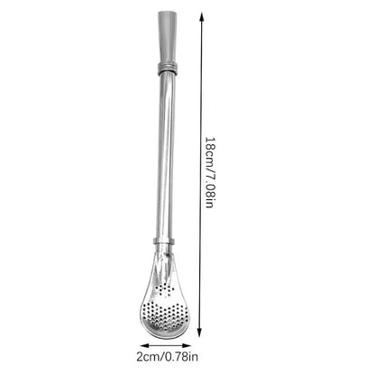 Removable 304 stainless steel straw filter spoon