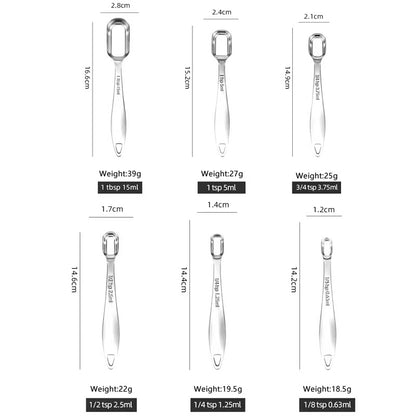 Square stainless steel baking measuring spoon, kitchen seasoning measuring spoon