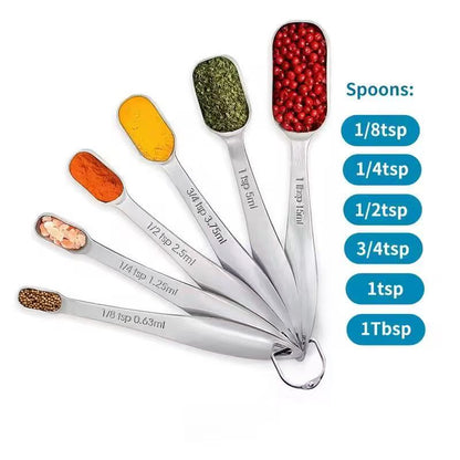 Square stainless steel baking measuring spoon, kitchen seasoning measuring spoon