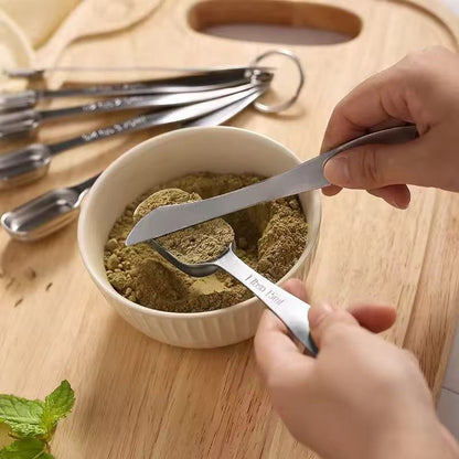 Square stainless steel baking measuring spoon, kitchen seasoning measuring spoon