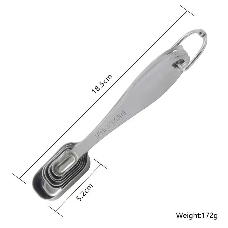 Square stainless steel baking measuring spoon, kitchen seasoning measuring spoon