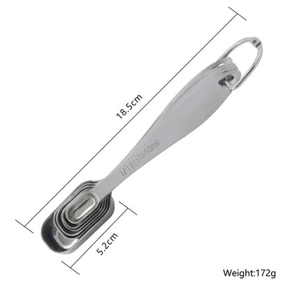 Square stainless steel baking measuring spoon, kitchen seasoning measuring spoon