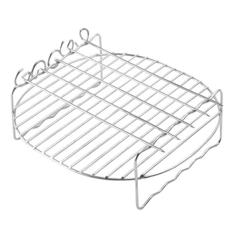 Stainless steel double-layer barbecue rack and bread rack, air fryer accessory