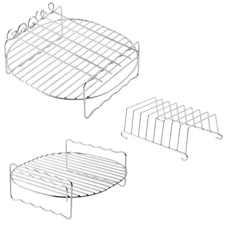 Stainless steel double-layer barbecue rack and bread rack, air fryer accessory