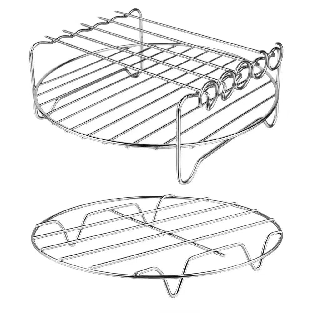 Stainless steel double-layer barbecue rack and bread rack, air fryer accessory