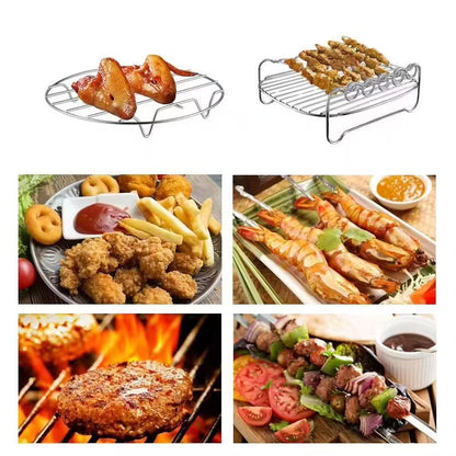 Stainless steel double-layer barbecue rack and bread rack, air fryer accessory