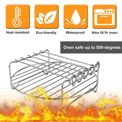 Stainless steel double-layer barbecue rack and bread rack, air fryer accessory
