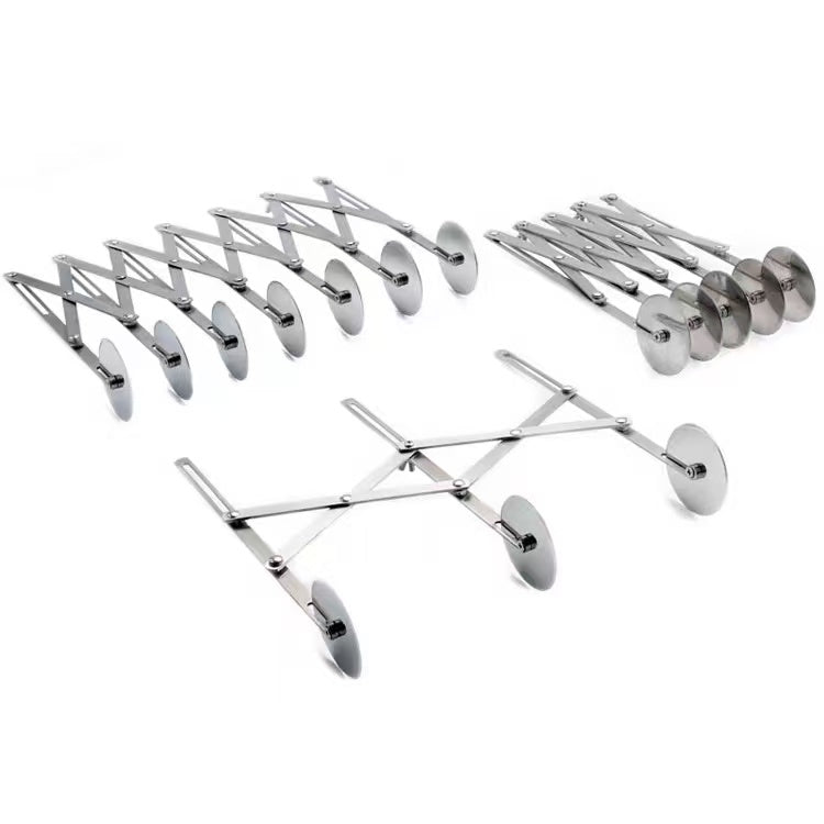 Stainless steel extendable multi-wheel pizza cutting knife