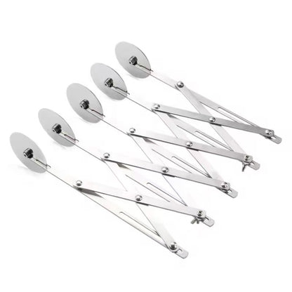 Stainless steel extendable multi-wheel pizza cutting knife