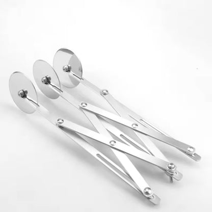 Stainless steel extendable multi-wheel pizza cutting knife