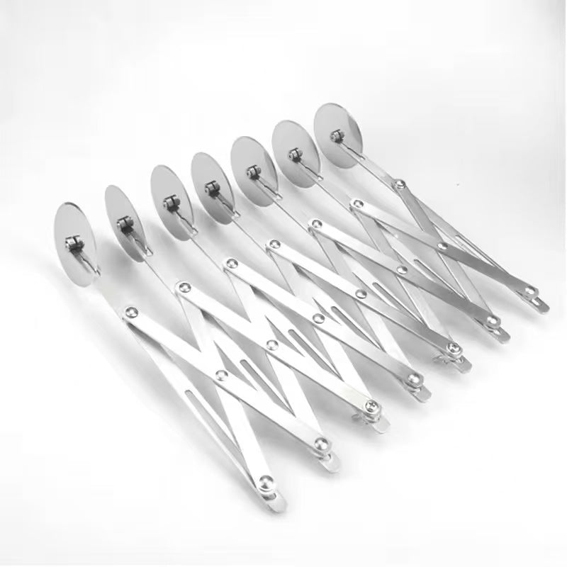 Stainless steel extendable multi-wheel pizza cutting knife