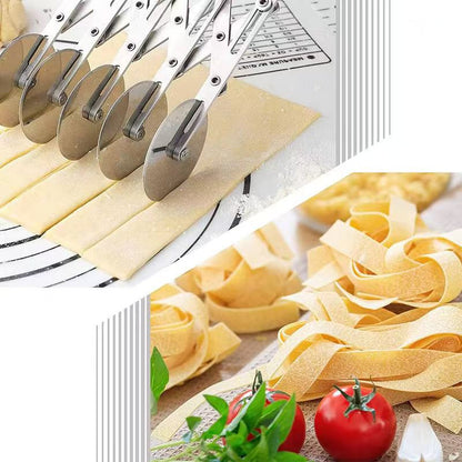 Stainless steel extendable multi-wheel pizza cutting knife