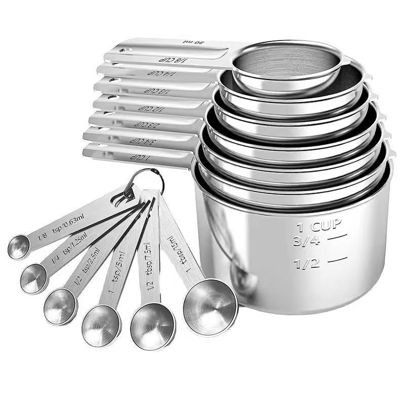 304 stainless steel measuring cup and measuring spoon baking tool set