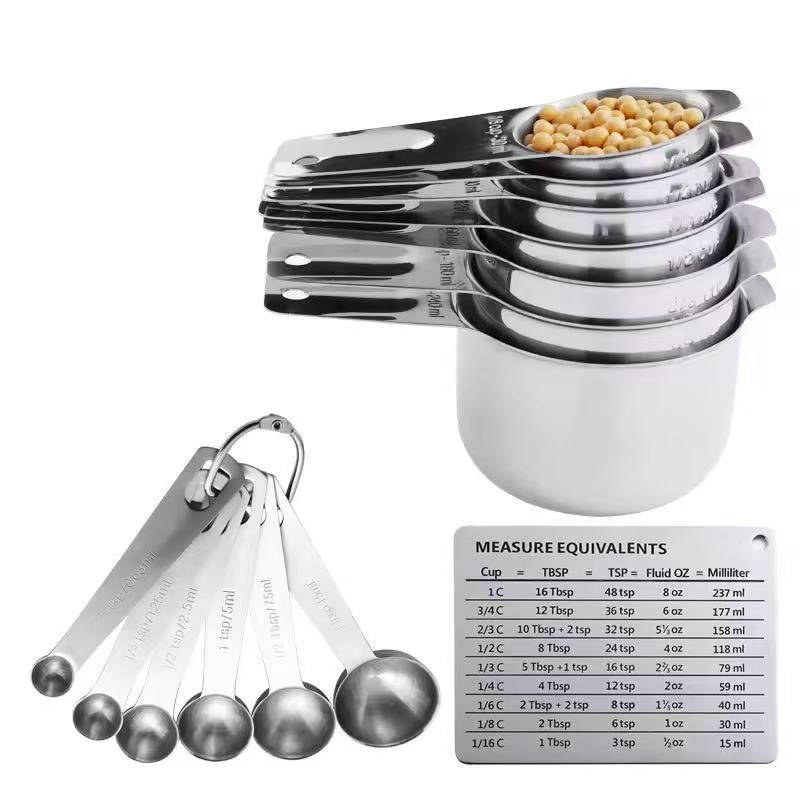 304 stainless steel measuring cup and measuring spoon baking tool set