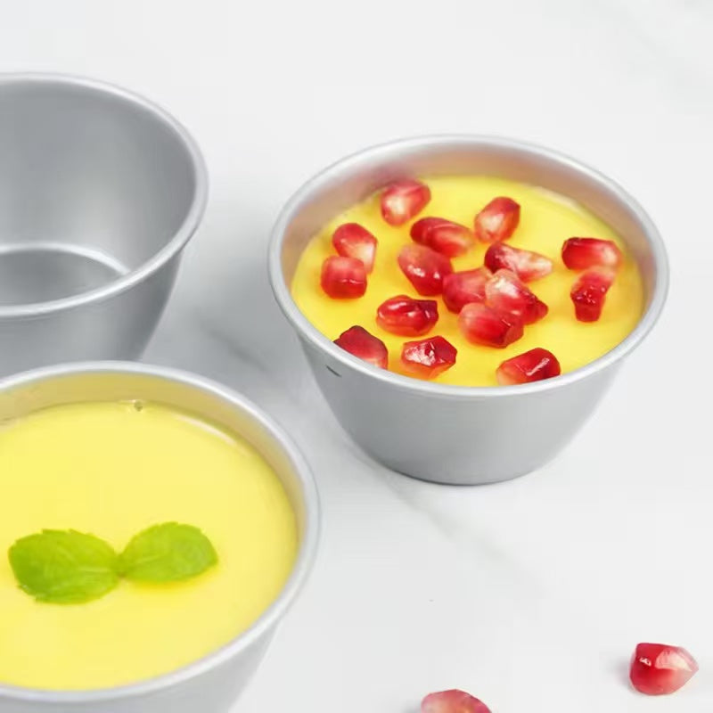 Simple round carbon steel cake cups and pudding cups