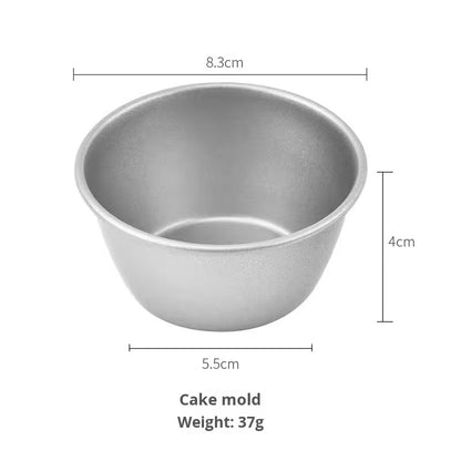 Simple round carbon steel cake cups and pudding cups
