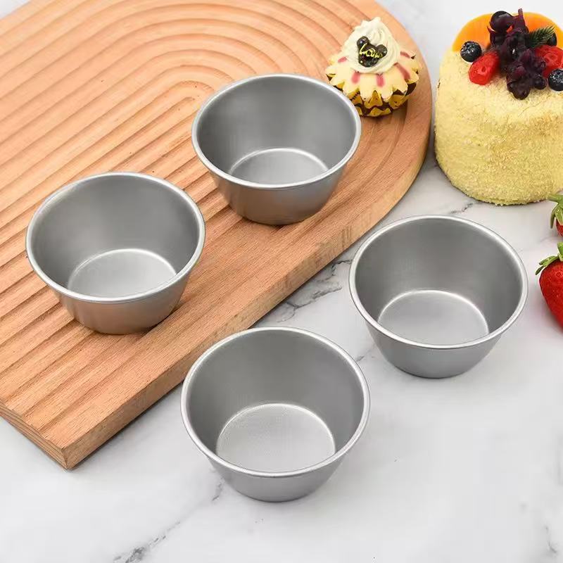 Simple round carbon steel cake cups and pudding cups