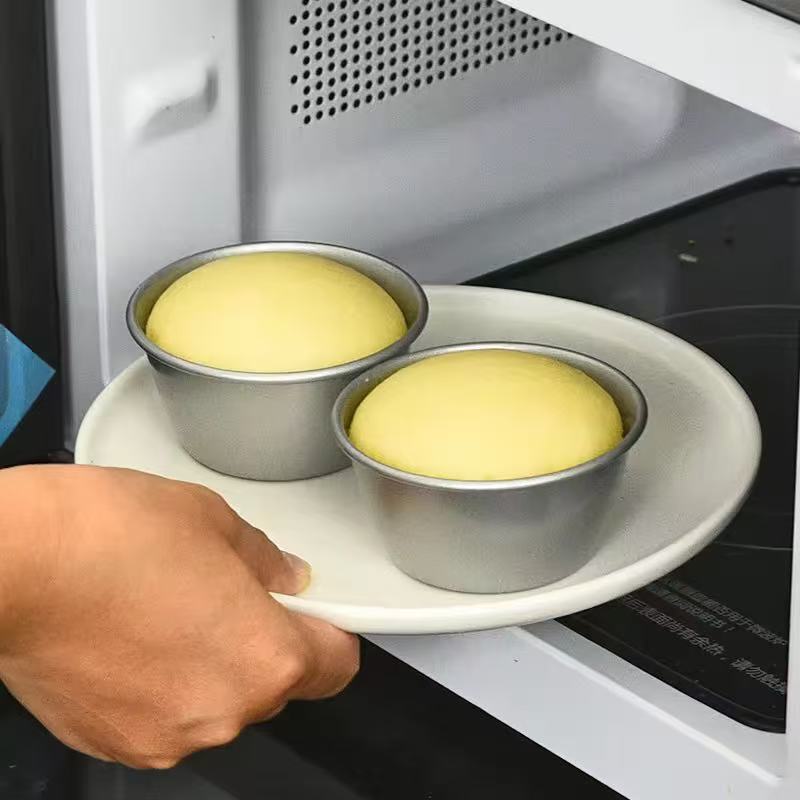 Simple round carbon steel cake cups and pudding cups