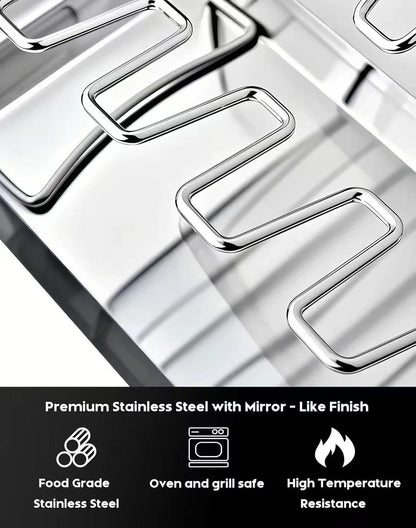Foldable stainless steel chicken leg rack with tray barbecue grill