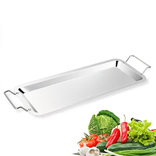 Foldable stainless steel chicken leg rack with tray barbecue grill