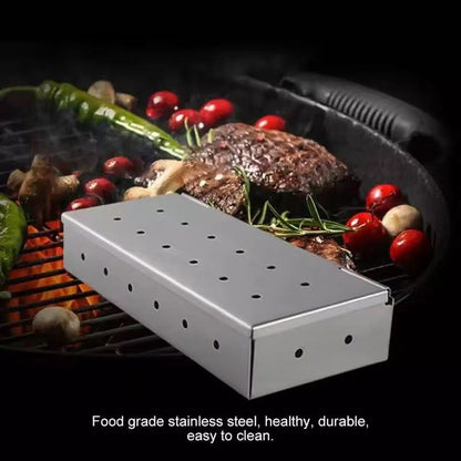 Stainless steel smoked box, charcoal box, barbecue accessories for cooking together