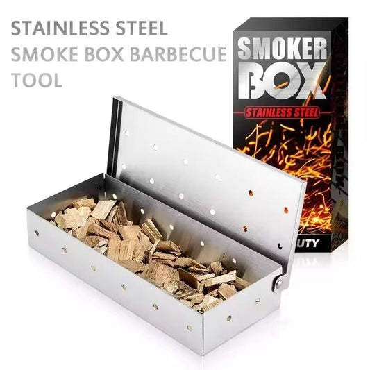 Stainless steel smoked box, charcoal box, barbecue accessories for cooking together