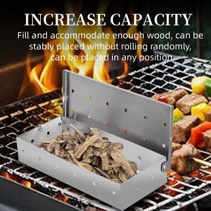 Stainless steel smoked box, charcoal box, barbecue accessories for cooking together