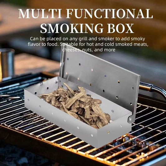 Stainless steel smoked box, charcoal box, barbecue accessories for cooking together