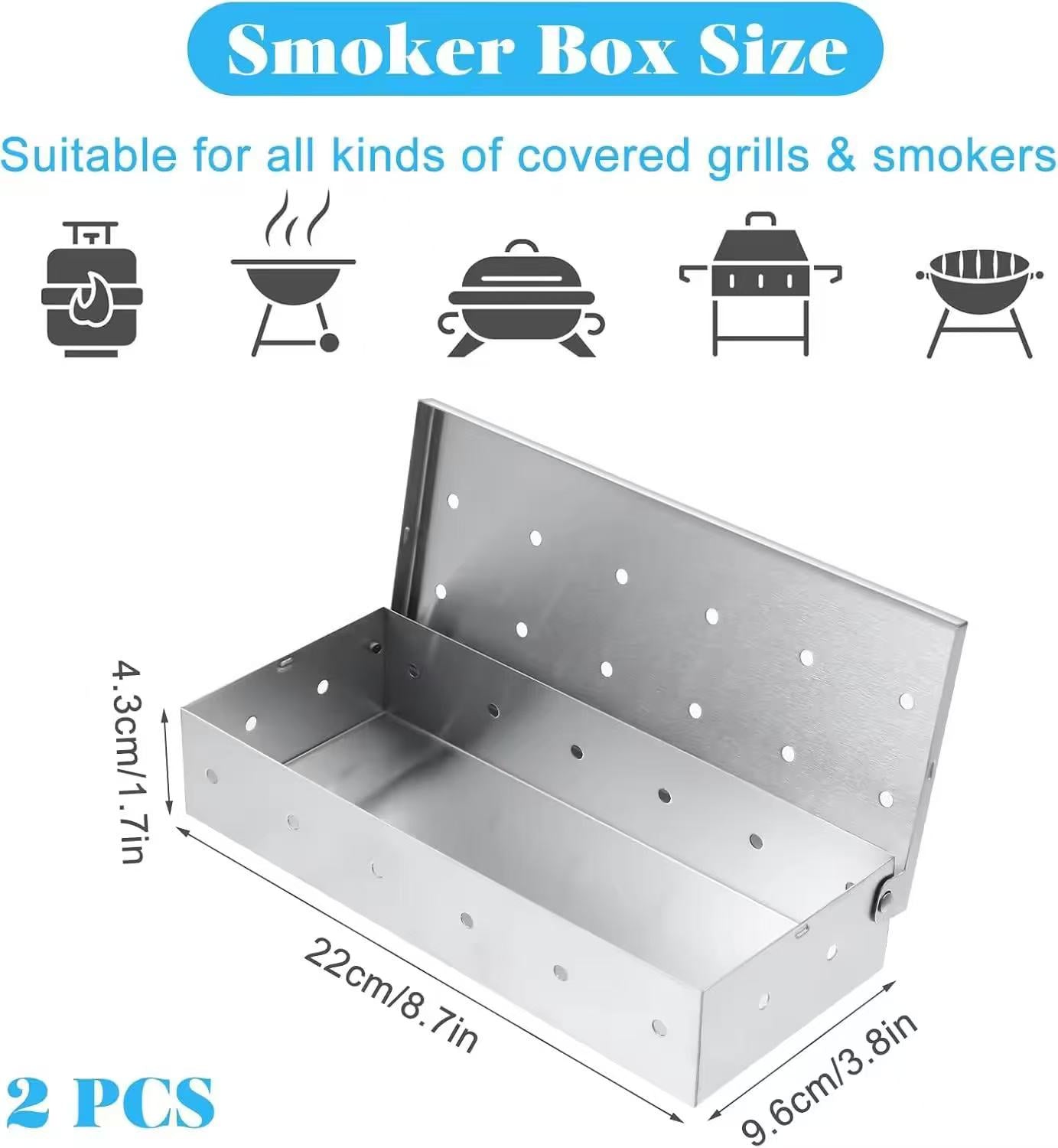 Stainless steel smoked box, charcoal box, barbecue accessories for cooking together