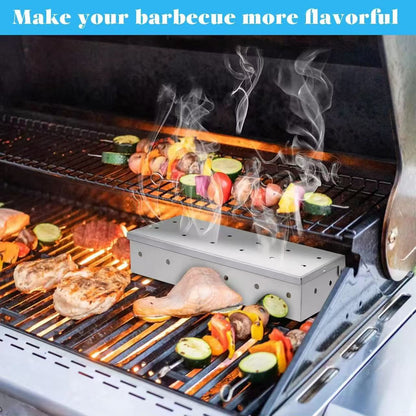 Stainless steel smoked box, charcoal box, barbecue accessories for cooking together