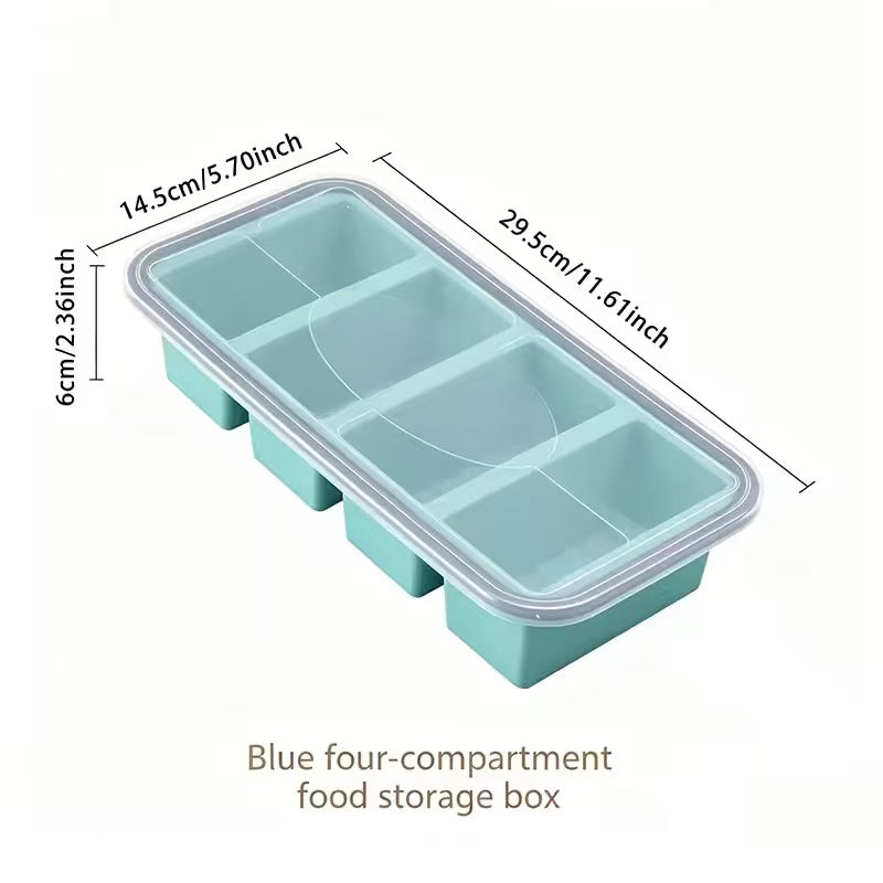 Multi-compartment silicone lunch box / Refrigerated food storage box / Food preservation box