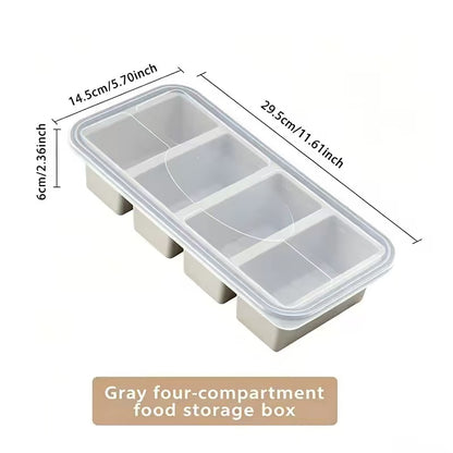 Multi-compartment silicone lunch box / Refrigerated food storage box / Food preservation box