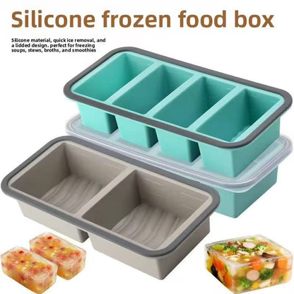 Multi-compartment silicone lunch box / Refrigerated food storage box / Food preservation box