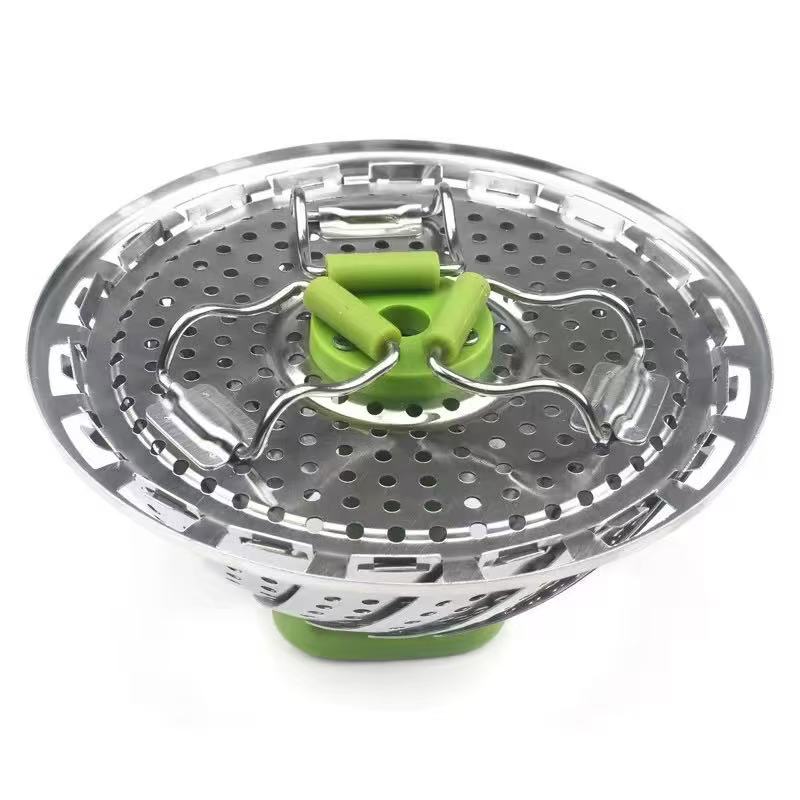 Stretchable and foldable stainless steel steamer tray
